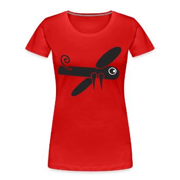 Stilisierte Libelle - Frauen Premium Bio T-Shirt - Rot - Vorne - Mia (176cm)