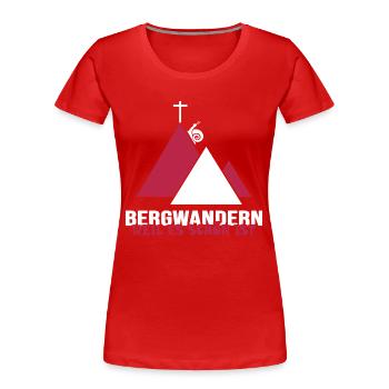 Bergwandern alpin gradwanderung gipfel - Frauen Premium Bio T-Shirt - Rot - Vorne - Mia (176cm)
