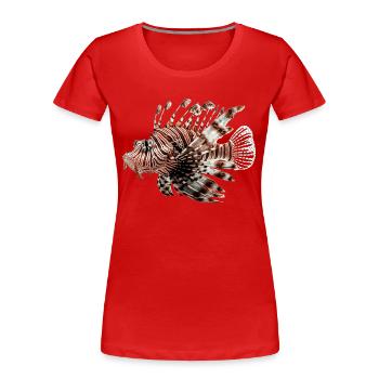 Le poisson-lion est un prédateur - T-shirt bio Premium Femme - rouge - Devant - Mia (176cm)