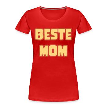 Supermama in Comic-Schrift - Frauen Premium Bio T-Shirt - Rot - Vorne - Mia (176cm)