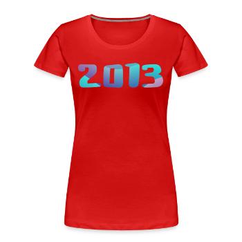 Geburtstagsgeschenk 2013 Jahrgang 2013 Retro 2013 - Frauen Premium Bio T-Shirt - Rot - Vorne - Mia (176cm)