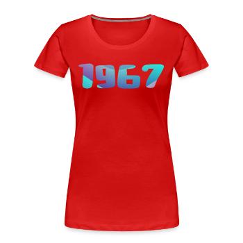 1967 Geburtstagsgeschenk Vintage 1967 Retro 1967 - Frauen Premium Bio T-Shirt - Rot - Vorne - Mia (176cm)