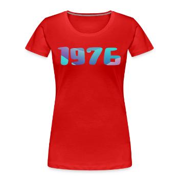 1976 Birthday Gift Vintage 1976 Retro 1976 - Women's Premium Organic T-Shirt - red - Front - Mia (176cm)