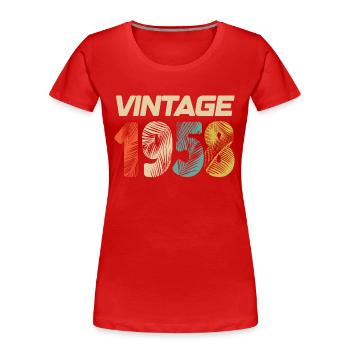 Vintage 1958 Retro - Best Seller - Women's Premium Organic T-Shirt - red - Front - Mia (176cm)
