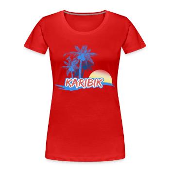 Karibik - Frauen Premium Bio T-Shirt - Rot - Vorne - Mia (176cm)