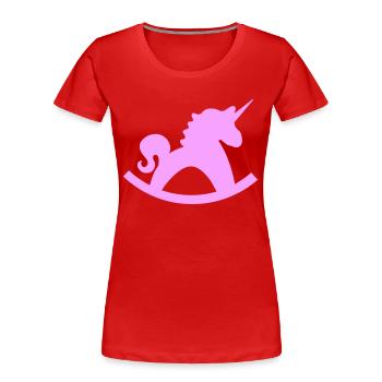 unicorn schaukelpferd - Frauen Premium Bio T-Shirt - Rot - Vorne - Mia (176cm)