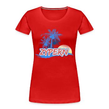 Plage Chypre - T-shirt bio Premium Femme - rouge - Devant - Mia (176cm)