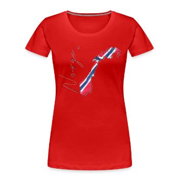 Norwegen Flagge in der Norwegen Landkarte NO - Frauen Premium Bio T-Shirt - Rot - Vorne - Mia (176cm)
