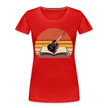 Retro Musik Lehrer Klasse Musiker Unterrichten - Frauen Premium Bio T-Shirt - Rot - Vorne - Mia (176cm)