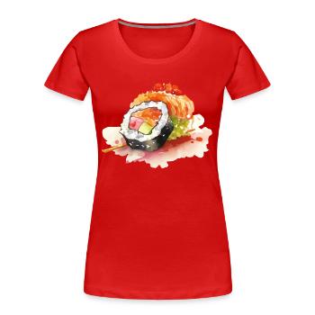 Sushi - T-shirt bio Premium Femme - rouge - Devant - Mia (176cm)
