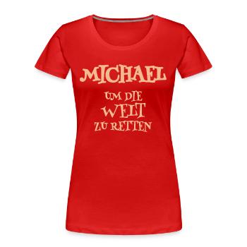Michael en tant qu’assistant - T-shirt bio Premium Femme - rouge - Devant - Mia (176cm)