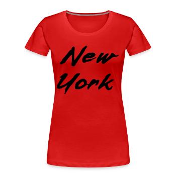 neue Arbeit - Frauen Premium Bio T-Shirt - Rot - Vorne - Mia (176cm)