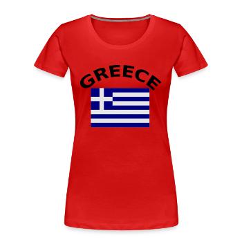Greece, Greece, flag, flag - Women's Premium Organic T-Shirt - red - Front - Mia (176cm)
