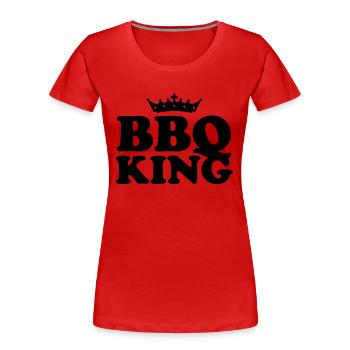 bbq king EN - Women's Premium Organic T-Shirt - red - Front - Mia (176cm)
