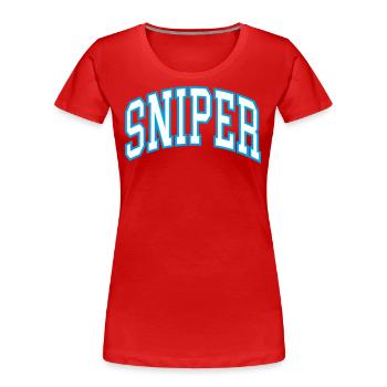 Sniper - Women's Premium Organic T-Shirt - red - Front - Mia (176cm)