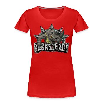 TMNT Mutant Mayhem Mit Rocksteady - Frauen Premium Bio T-Shirt - Rot - Vorne - Mia (176cm)