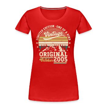 18. Geburtstag Retro Kassette Best of Oktober 2005 - Frauen Premium Bio T-Shirt - Rot - Vorne - Mia (176cm)