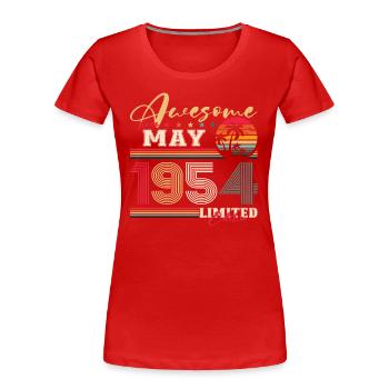 Génial Mai 1954 Vintage 1954 Anniversaire 1954 - T-shirt bio Premium Femme - rouge - Devant - Mia (176cm)