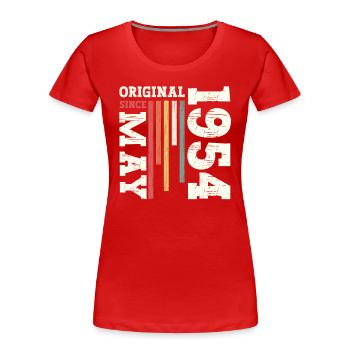 Original Mai 1954 Millésime 1954 Anniversaire 1954 - T-shirt bio Premium Femme - rouge - Devant - Mia (176cm)