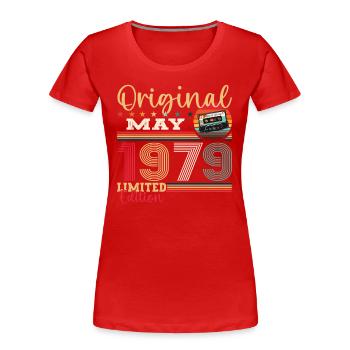 Original Mai 1979 Millésime 1979 Anniversaire 1979 - T-shirt bio Premium Femme - rouge - Devant - Mia (176cm)