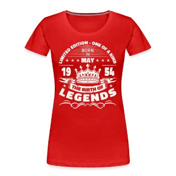 Légende Mai 1954 Né en 1954 Anniversaire 1954 - T-shirt bio Premium Femme - rouge - Devant - Mia (176cm)