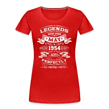 Légendaire Mai 1954 Millésime 1954 Anniversaire 1954 - T-shirt bio Premium Femme - rouge - Devant - Mia (176cm)