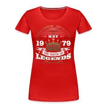 Original Mai 1979 Millésime 1979 Anniversaire 1979 - T-shirt bio Premium Femme - rouge - Devant - Mia (176cm)