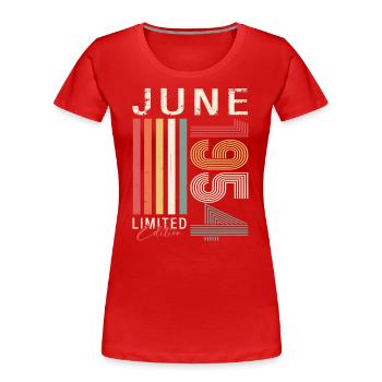 Original Juin 1954 Millésime 1954 Anniversaire 1954 - T-shirt bio Premium Femme - rouge - Devant - Mia (176cm)