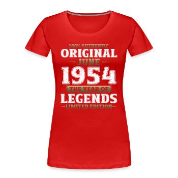 Original Juin 1954 Millésime 1954 Anniversaire 1954 - T-shirt bio Premium Femme - rouge - Devant - Mia (176cm)