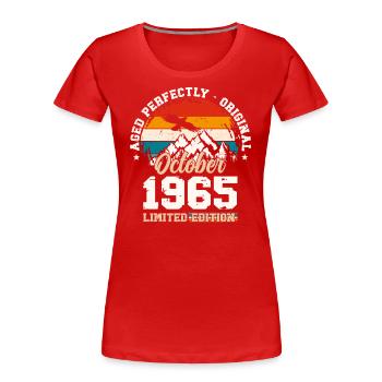 59. Geburtstag Legende Oktober 1965 Jahrgang 65 - Frauen Premium Bio T-Shirt - Rot - Vorne - Mia (176cm)
