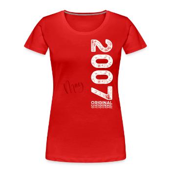 18. Geburtstag Geschenk Mann Original Mai 2007 - Frauen Premium Bio T-Shirt - Rot - Vorne - Mia (176cm)