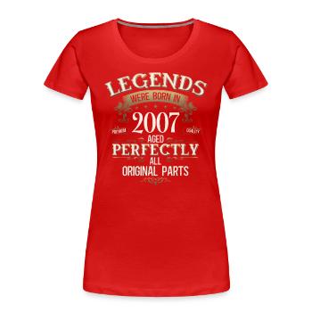 18. Geburtstag Geschenk Mann Original 2007 - Frauen Premium Bio T-Shirt - Rot - Vorne - Mia (176cm)