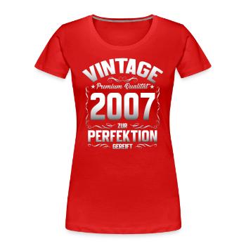 18. Geburtstag Geschenk Mann Original 2007 - Frauen Premium Bio T-Shirt - Rot - Vorne - Mia (176cm)