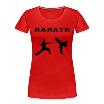 karate - Frauen Premium Bio T-Shirt - Rot - Vorne - Mia (176cm)