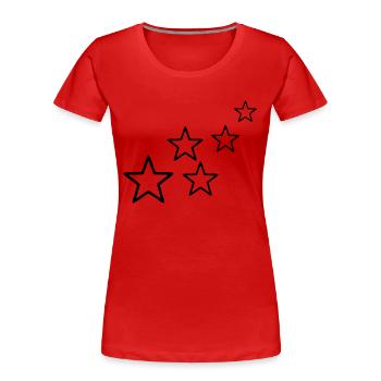 stars - Frauen Premium Bio T-Shirt - Rot - Vorne - Mia (176cm)