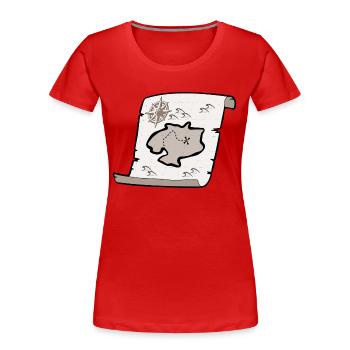 treasure map - Women's Premium Organic T-Shirt - red - Front - Mia (176cm)