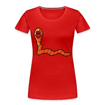 Earthworm worm - Women's Premium Organic T-Shirt - red - Front - Mia (176cm)