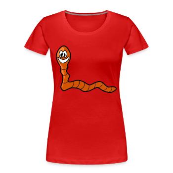Worms - Women's Premium Organic T-Shirt - red - Front - Mia (176cm)