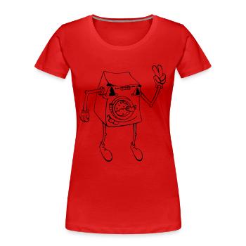 lave-linge - T-shirt bio Premium Femme - rouge - Devant - Mia (176cm)