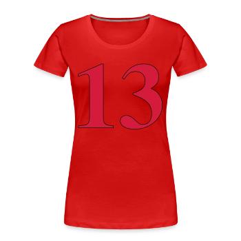 13 - Frauen Premium Bio T-Shirt - Rot - Vorne - Mia (176cm)