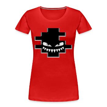 Hole In The Wall Monster - Frauen Premium Bio T-Shirt - Rot - Vorne - Mia (176cm)