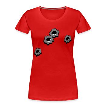 Hole holes - Women's Premium Organic T-Shirt - red - Front - Mia (176cm)