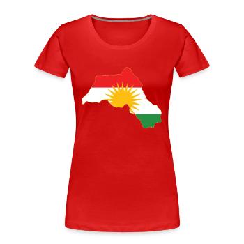 Kurdistan Region Gesichtsmaske / Schutz - Frauen Premium Bio T-Shirt - Rot - Vorne - Mia (176cm)