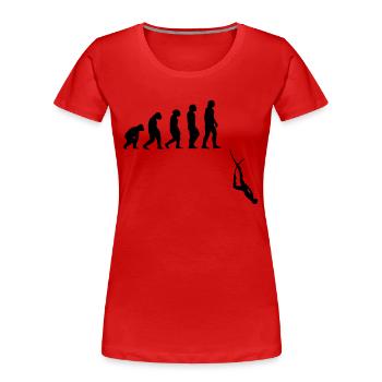 Evolution Apnée Plongée - T-shirt bio Premium Femme - rouge - Devant - Mia (176cm)