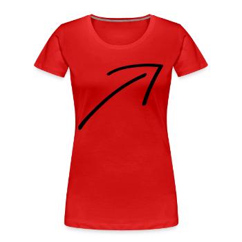 Flèche - T-shirt bio Premium Femme - rouge - Devant - Mia (176cm)