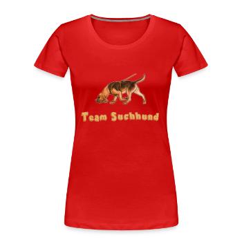 Team Suchhund - Frauen Premium Bio T-Shirt - Rot - Vorne - Mia (176cm)