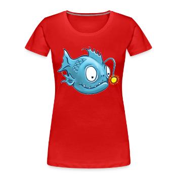 Laternenfisch oder auch Anglerfisch - Frauen Premium Bio T-Shirt - Rot - Vorne - Mia (176cm)