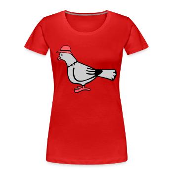 Colombe - T-shirt bio Premium Femme - rouge - Devant - Mia (176cm)
