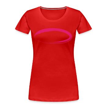 Oval Kreis - Frauen Premium Bio T-Shirt - Rot - Vorne - Mia (176cm)