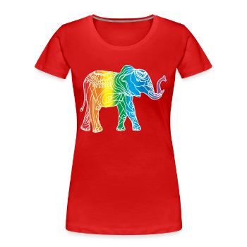 Éléphant - T-shirt bio Premium Femme - rouge - Devant - Mia (176cm)